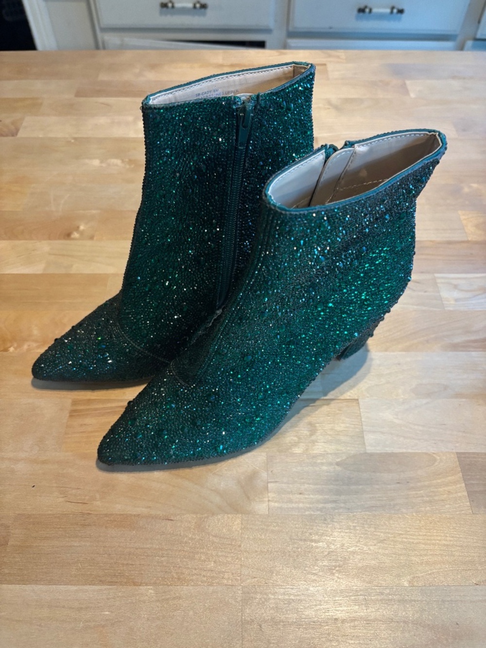 Betsy Johnson Emerald Rhinstone boots